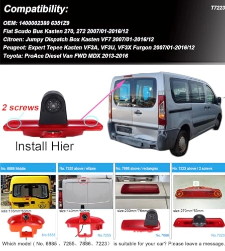 Brake Light Reversing Camera - Night Vision 1280 x 720 pixels