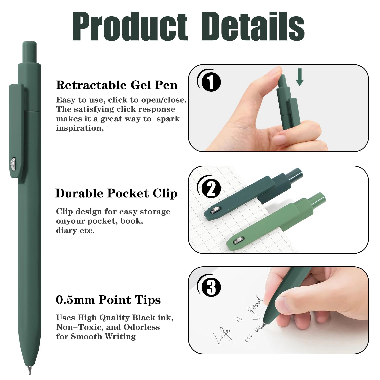 Aesthetic Pens - 8 Pcs 0.5mm