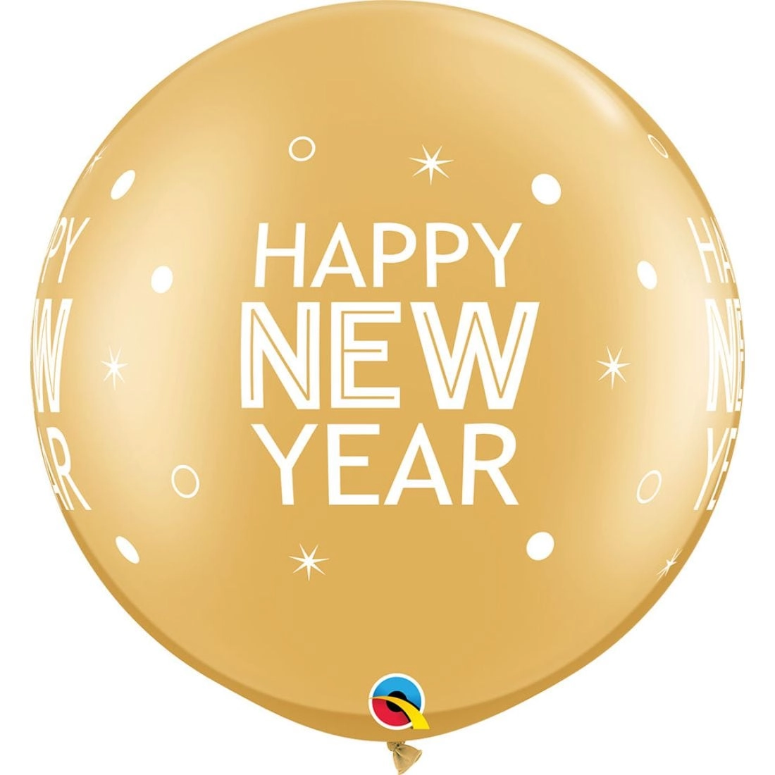 Qualatex New Year Round Sparkle and Dots Latex Balloons - 2 Pieces New Year