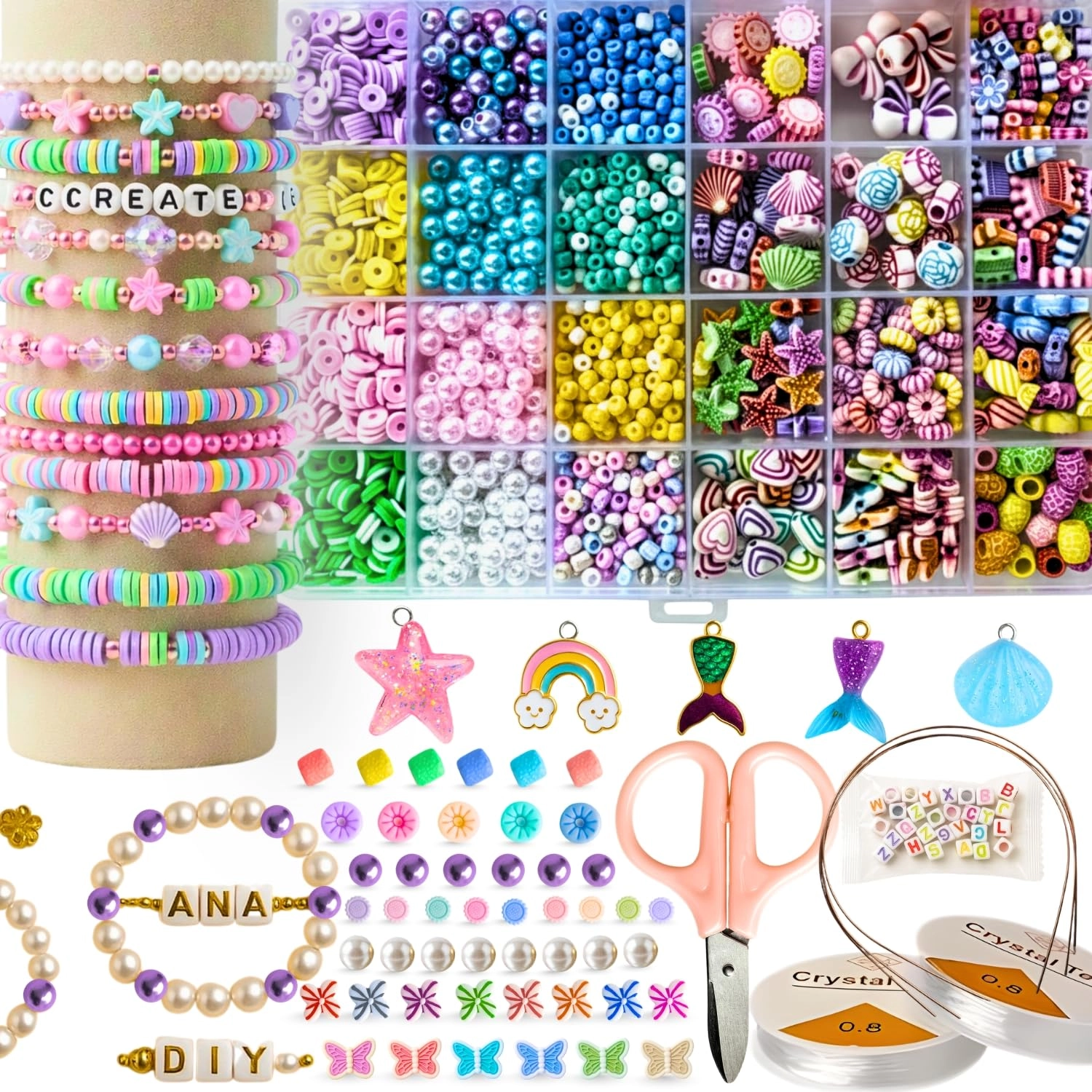 Toy Imagine DIY-7624 - 26-Compartment Beads Set Bracelet Making Kit