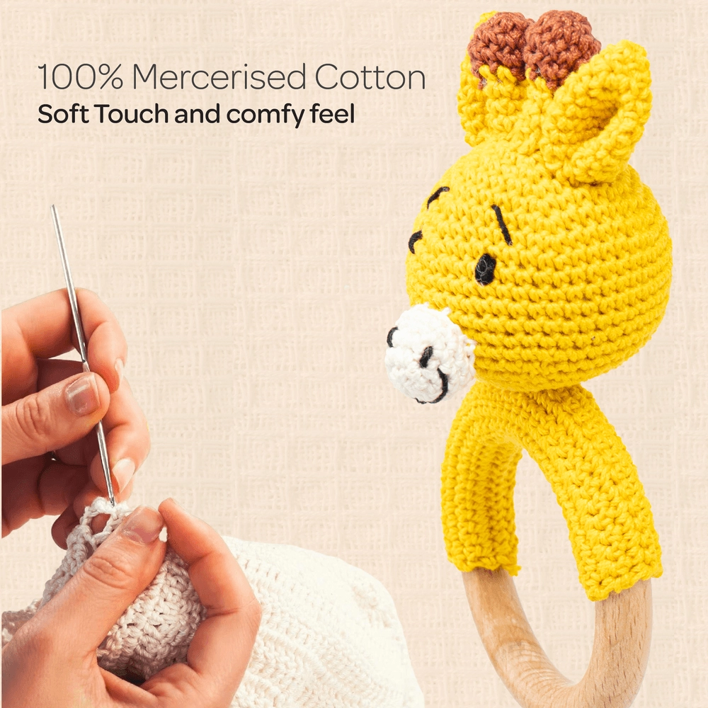 Crochet Ring Rattle Toy - Suitable for 0 month & above premium cotton yarn Tiger