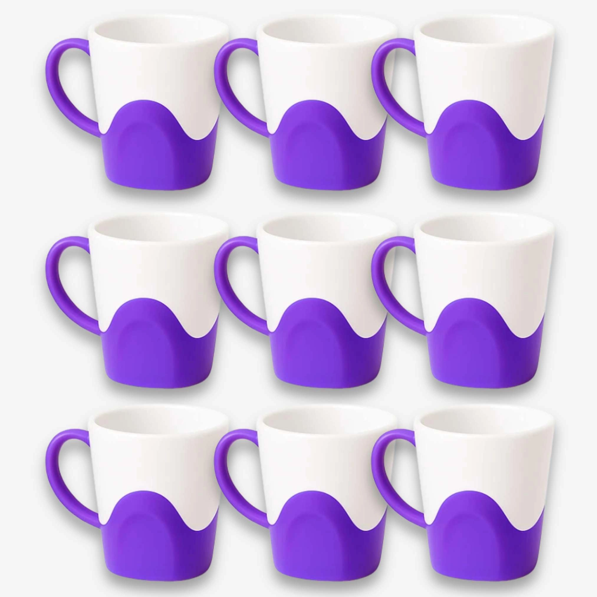 Plastic Mug - 6 pcs - Striped Solid - 280 ml