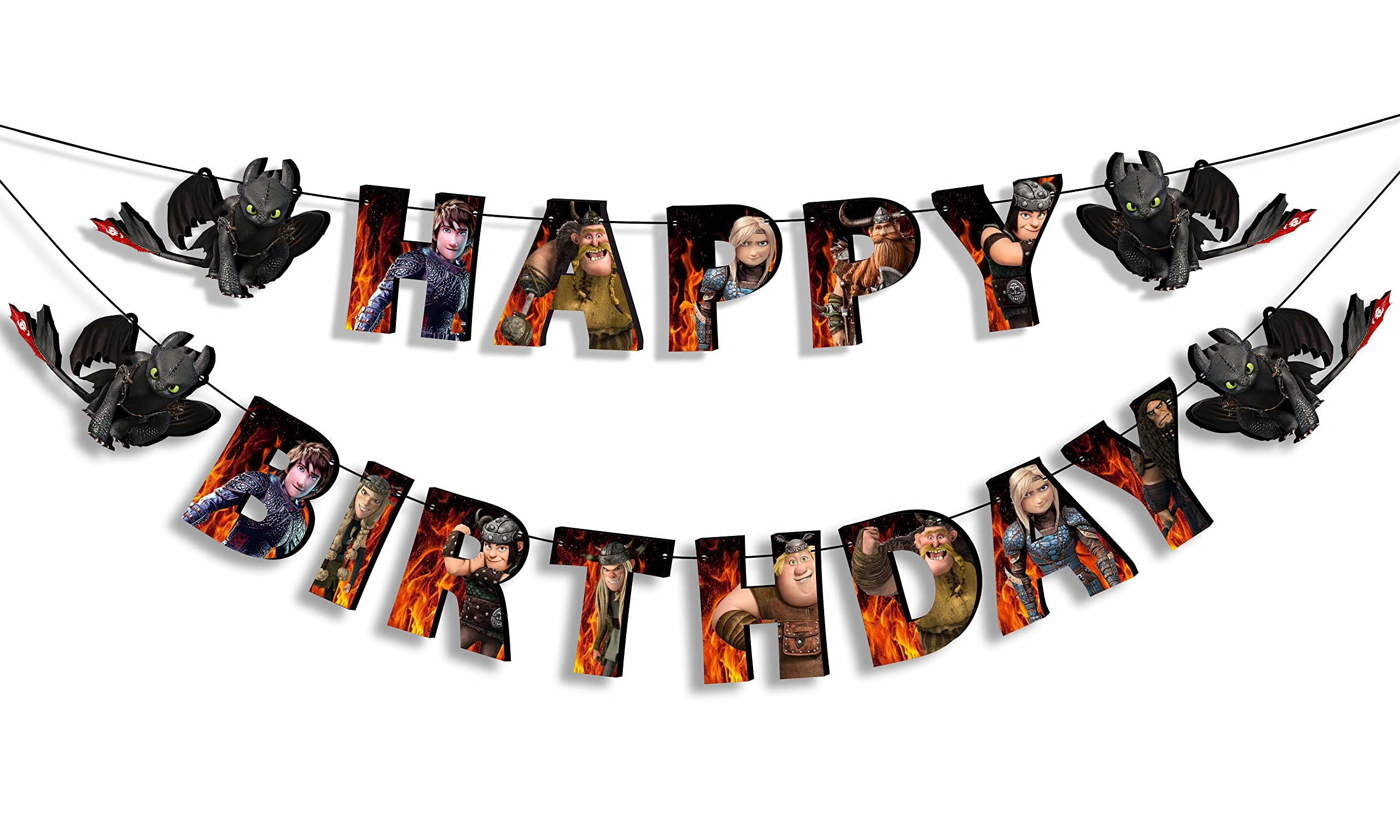 Gainex R&D Solutions LLC How to Trin Yur Dragn Birthday Banner - 1 piece(s) Birthday, Wedding
