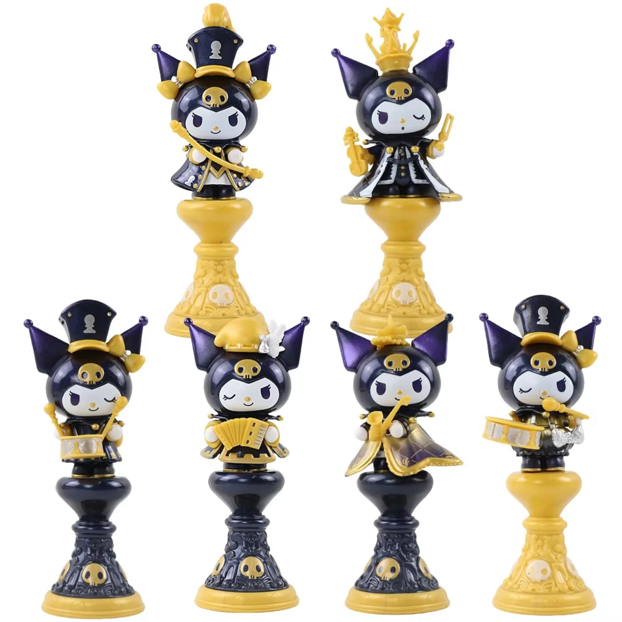 AUGEN, AUGEN Kuromi Figure Set - Anime - 6 pcs (AF-Kuromi-6)