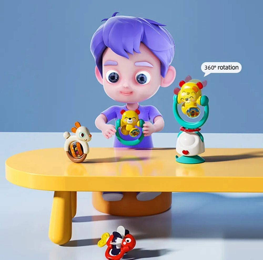 2 in 1 Highchair Toys And Baby Rattle - 6 months