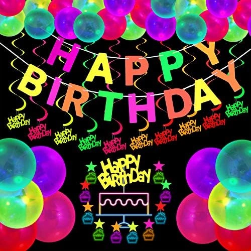 Sumind Glow neon party supplies set - Birthday