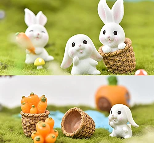 Miniature Rabbits Figurines - Resin
