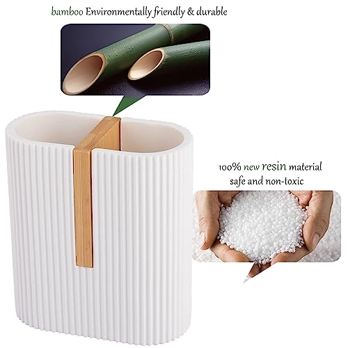Toothbrush Holder - Matte White Bamboo