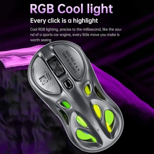 Lightweight RGB Gaming Mouse - Wired+Wireless+BT