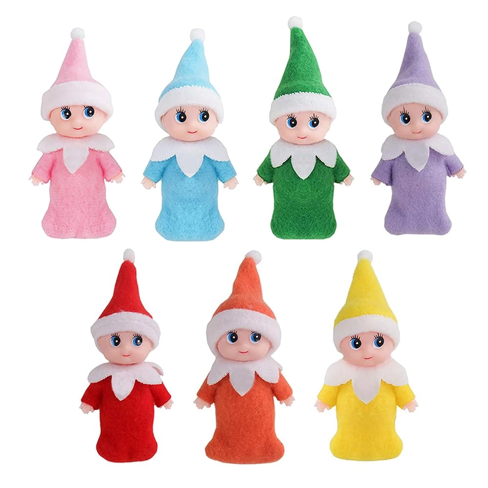 JHBEMAXS Mini Baby Elf - Pack of 7 Pieces 3.9inch Blue,red Ages 6+