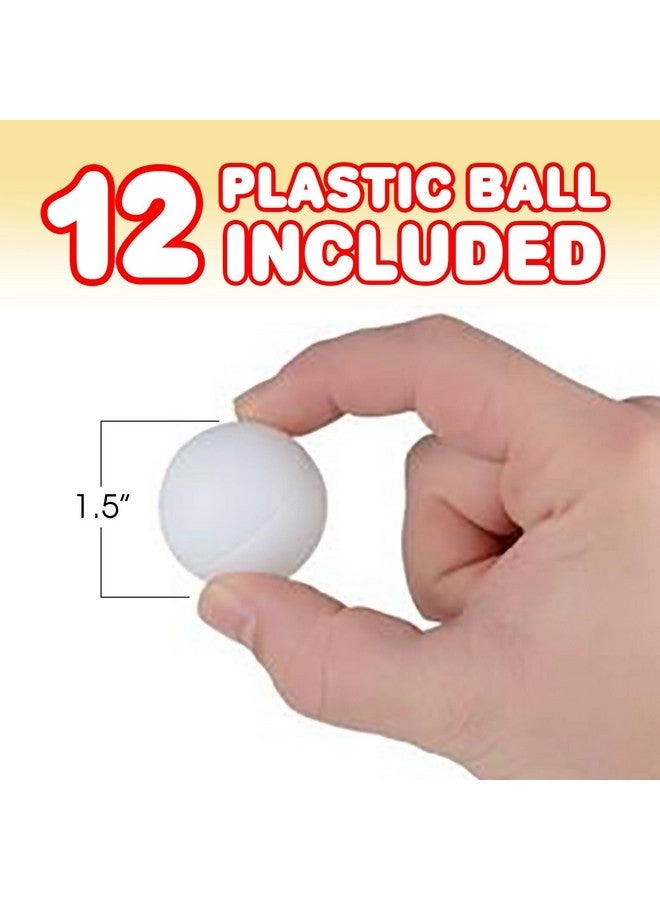 Bucket Ping Pong Ball Game - 9 Metal Buckets 12 Balls 1 Number Sticker Sheet Kids and Adults
