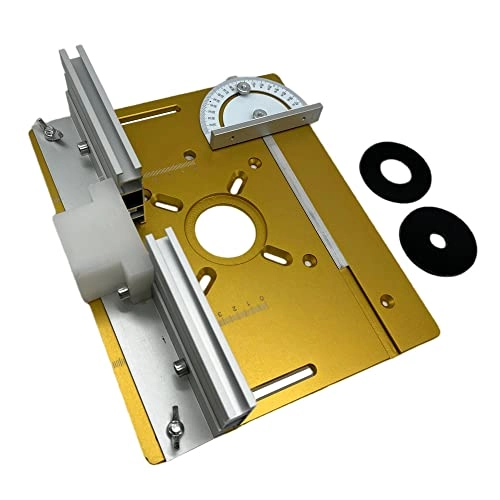 Router Table Insert Plate - 240 x 200mm Aluminum Alloy + Backer Plate + 180° Angle Gauge