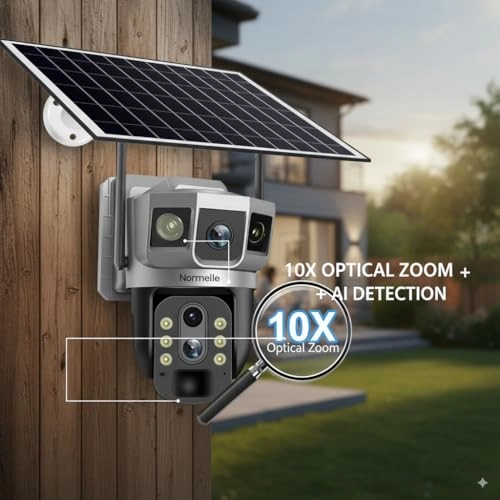4g Solar Security Camera - 4MP Dual-Lens 4G Solar Powered