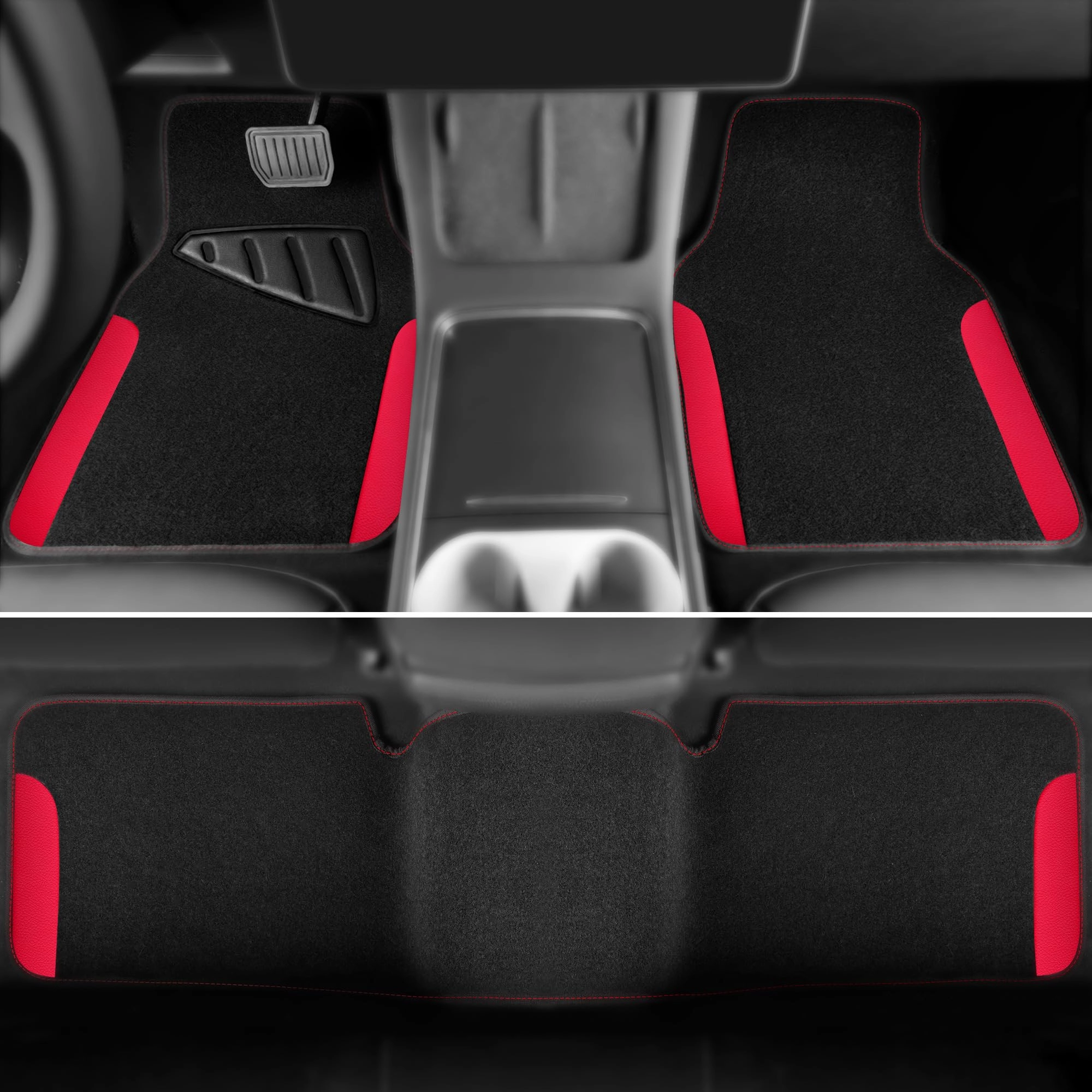 Jelly Waterproof Universal Fit Car Floor Mats - Pink Leather