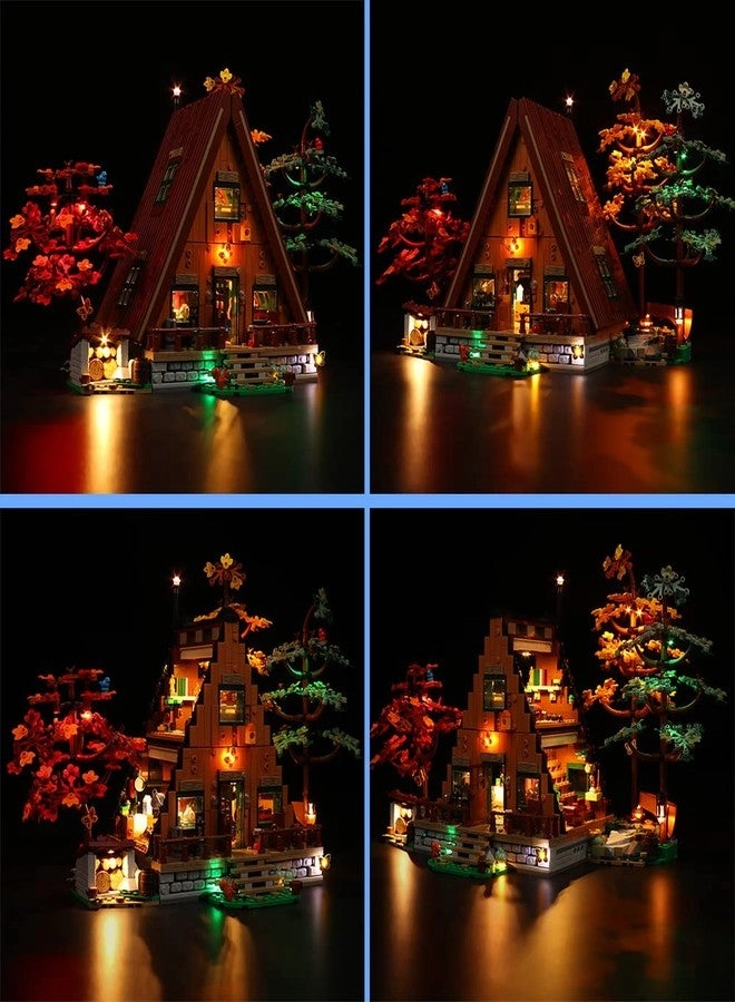 LED Light Kit - Compatible with Lego A-Frame Cabin 21338 Remote Control DIY Lighting