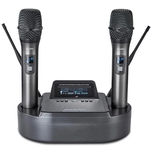 Rechargeable Handheld Wireless Microphone System - 2 Microphones UHF