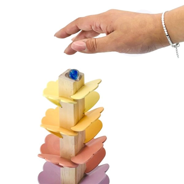 Wooden Montessori Ball Track Game Set - Suitable for 3 years & above 7 Pcs