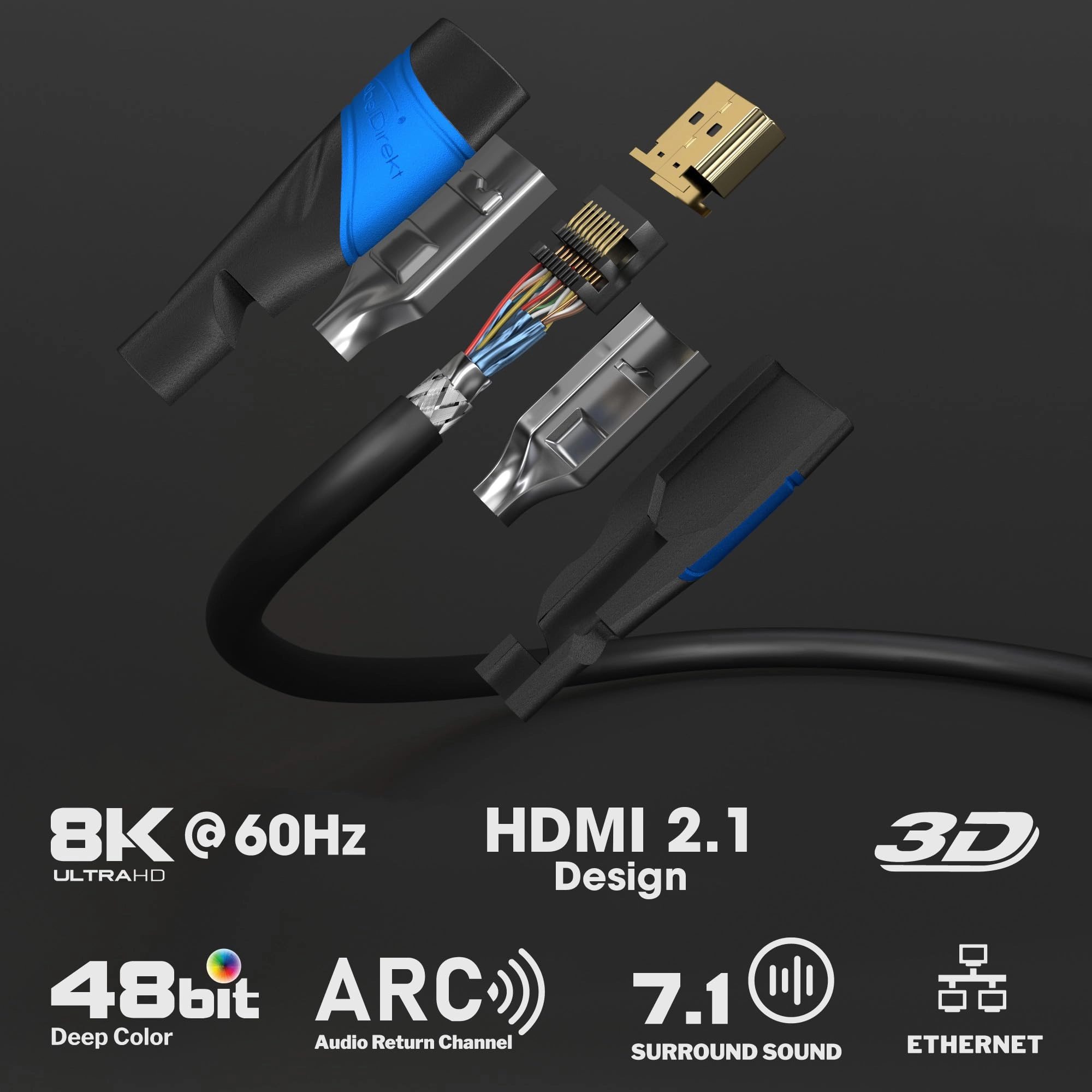 4K HDMI Cable 2m with Ethernet Bundle