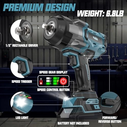 Cordless Impact Wrench - 2200N.m 1/2"