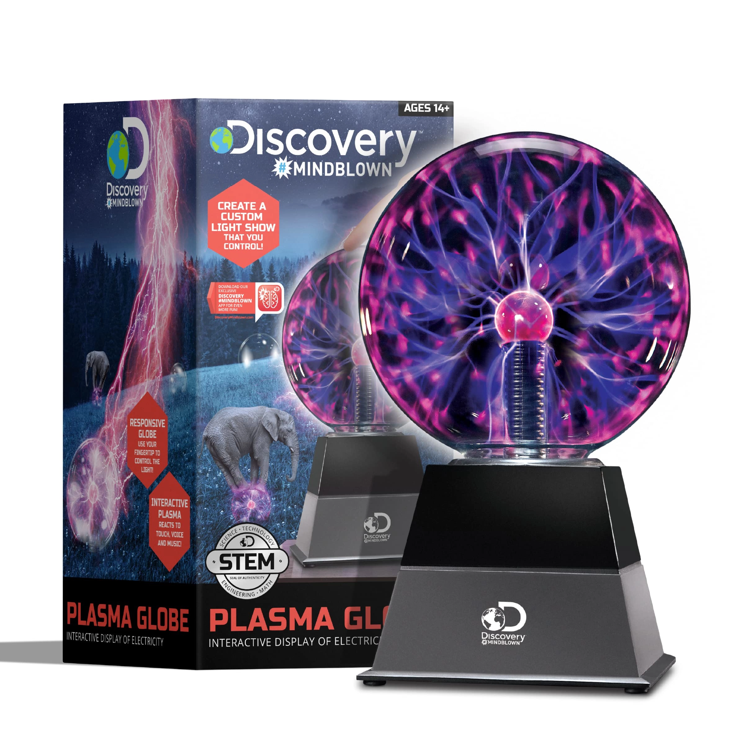 Merchsource Plasma Globe - Touch & Sound Sensitive White
