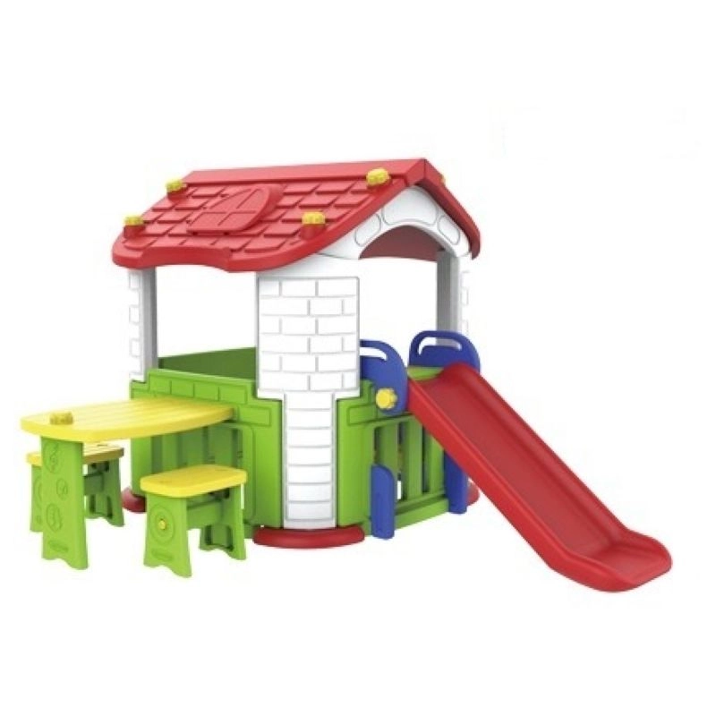 Myts All-in-1 Playhouse - 165 x 193 x 119 cm + Side Table & Chair + Slide