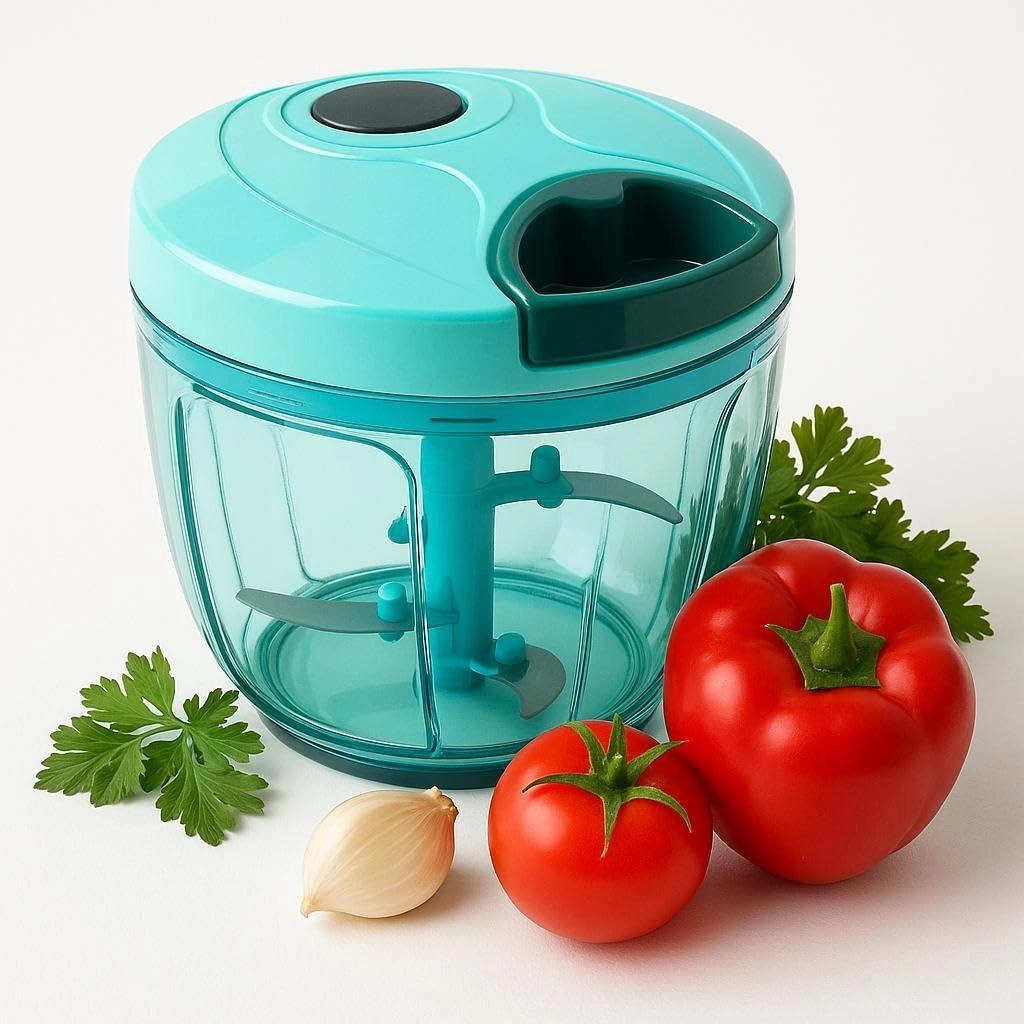 AppliSmart Manual Vegetable Chopper - 750ml 5 Stainless Steel Blades