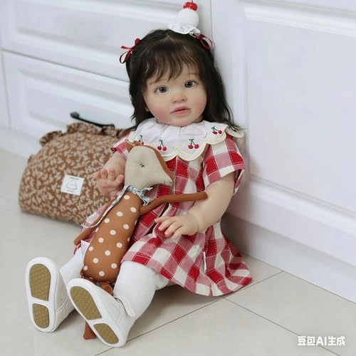 Pippa Reborn Baby Doll - 26 inch Cotton Vinyl Hand-rooted Curly Hair Ages 3+