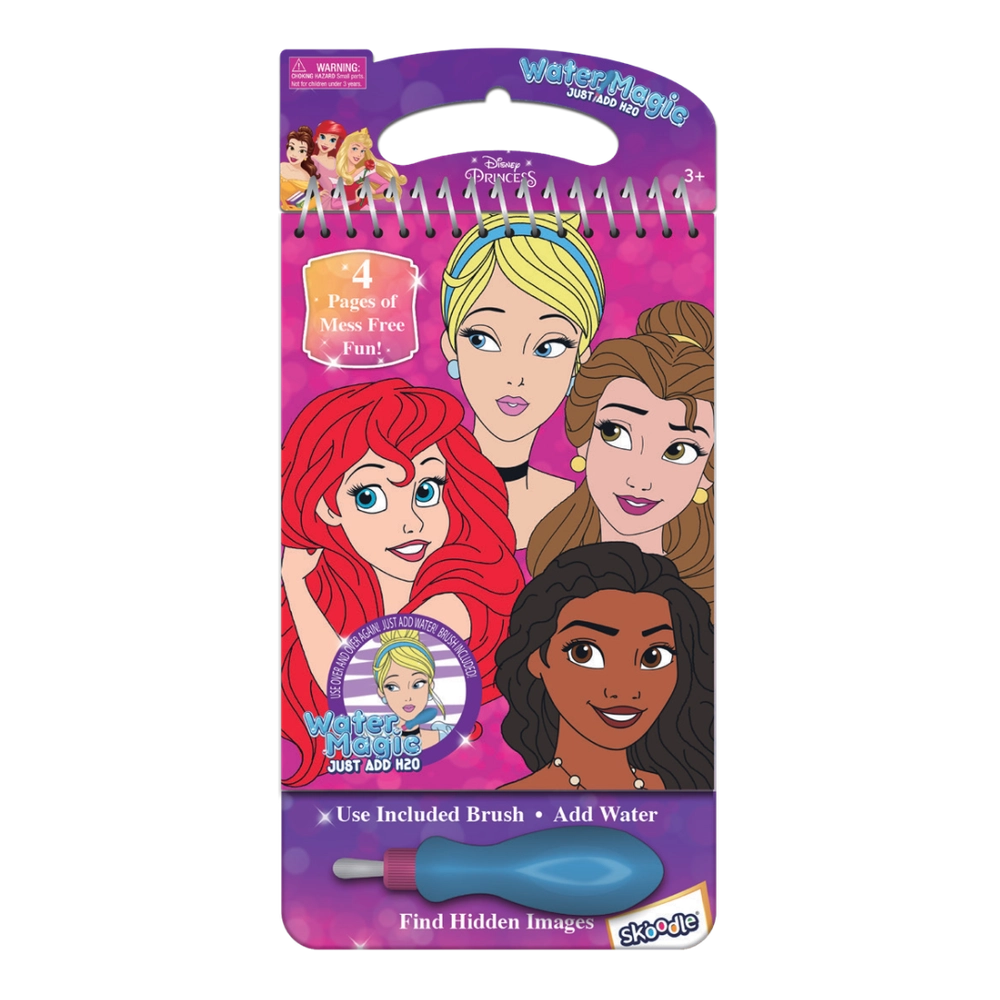 Disney Princess Water Magic Pad - 4 reusable reveal pages water brush