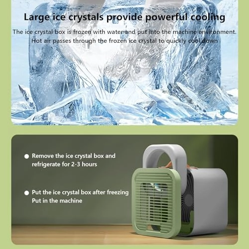 Portable Air Conditioner - 3-Speed USB-Powered Green