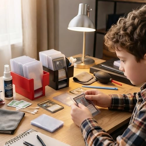 Dual Sleeve & Toploader Dispenser Station - 2pcs 400 Penny Sleeves 50 Card Savers