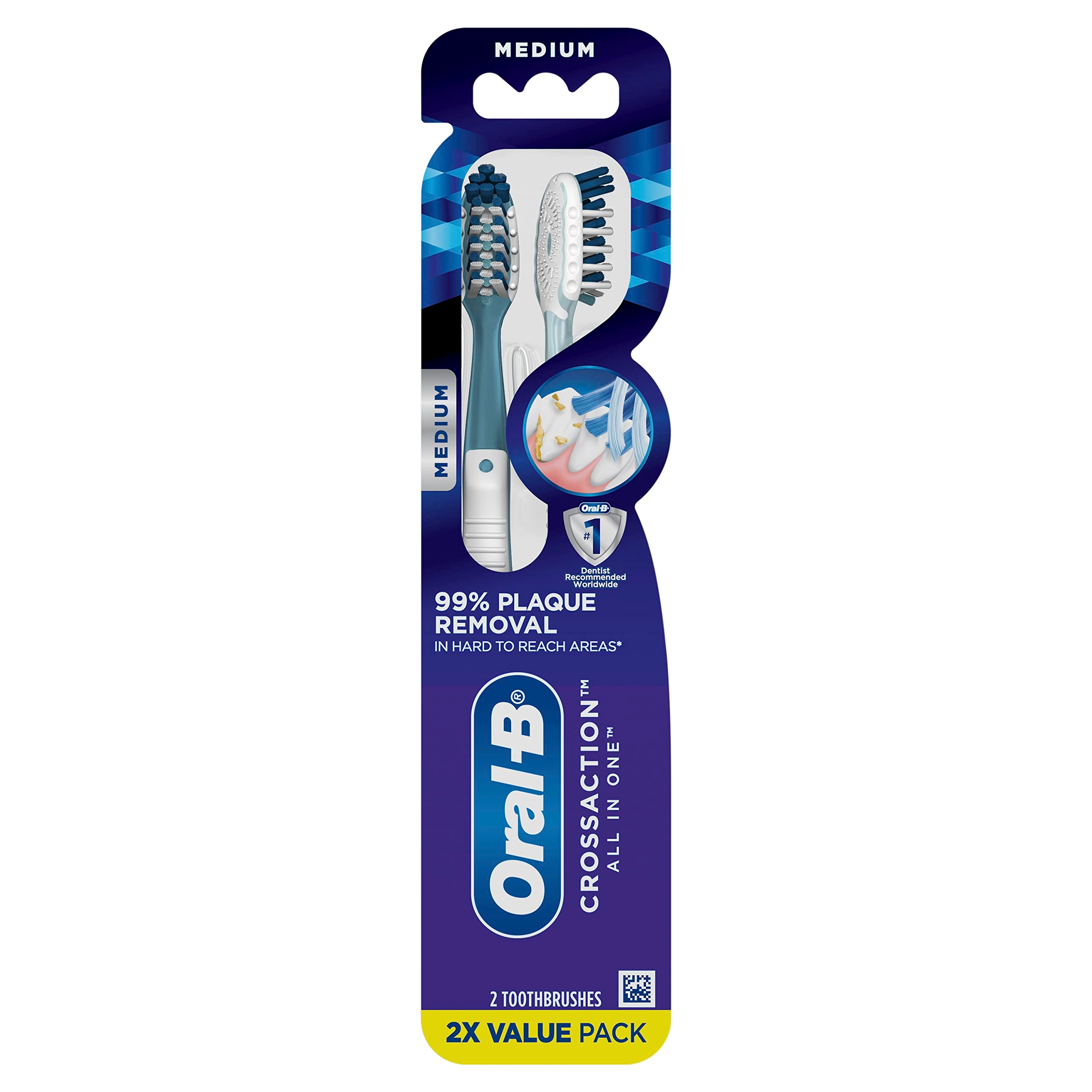 Oral-B CrossAction All In One Manual Toothbrush - Medium