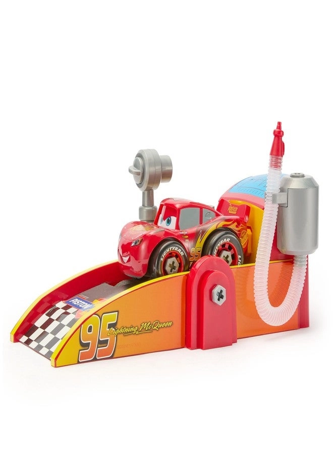 Disney Store Lightning McQueen + Toy Car Lift & Launch Ramp + Toy Tool