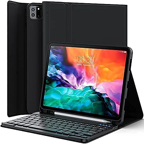 Keyboard Case with Pencil Holder for iPad Air 4th 10.9-inch (2020) + iPad Pro 11-inch (2018)