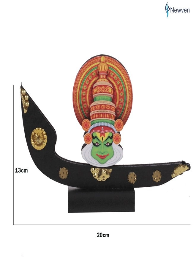 Kathakali Face Decoration - Wooden Handcrafted 20 x 4 x 13 CM