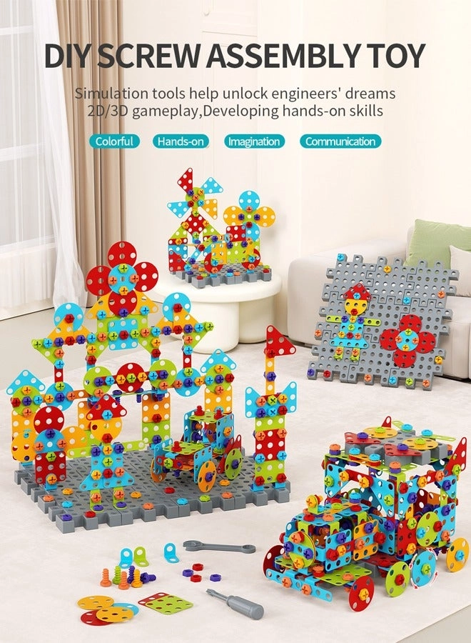 Screw Building Block Table - 366 pcs