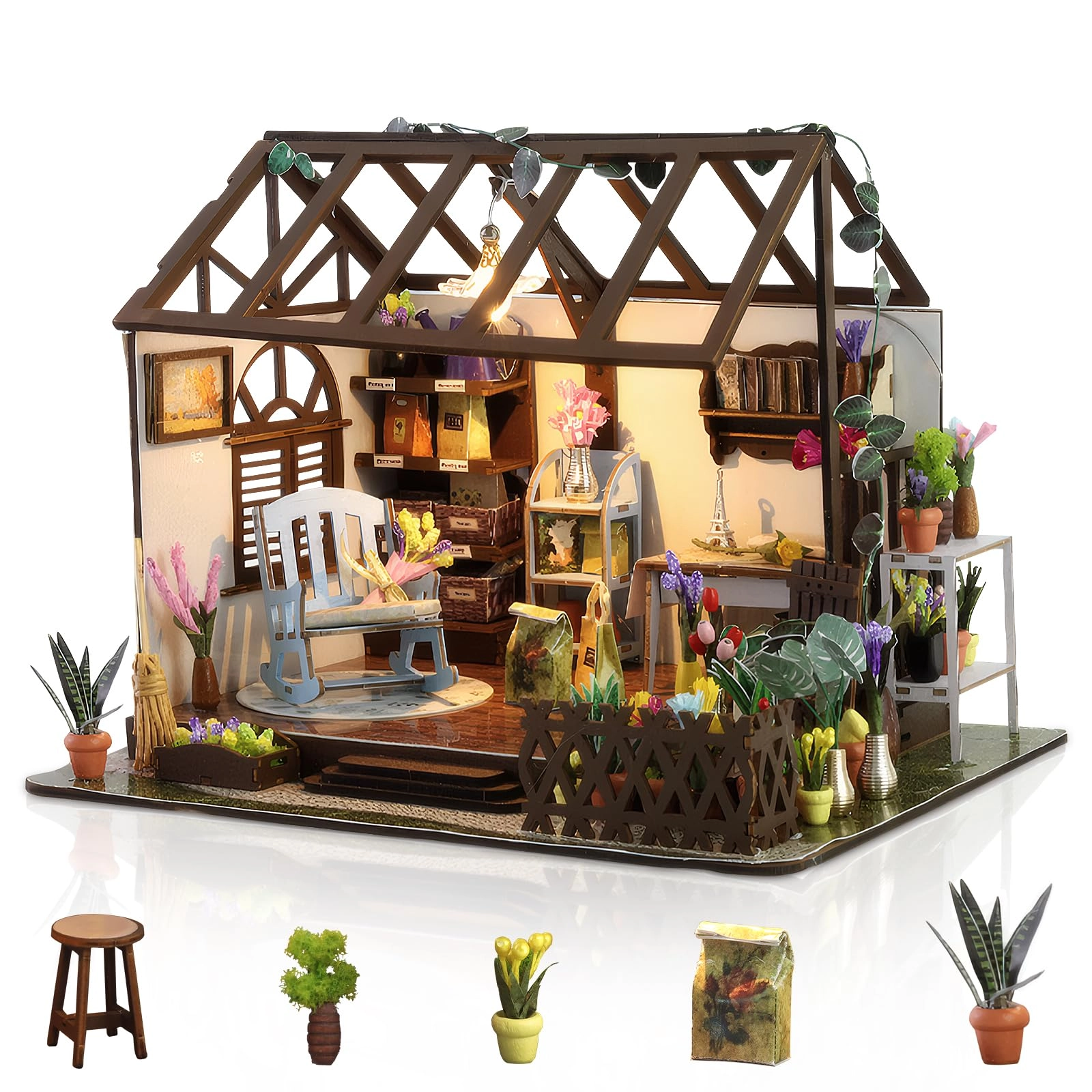 PINYUE Miniature House Kit - Antique Cottage