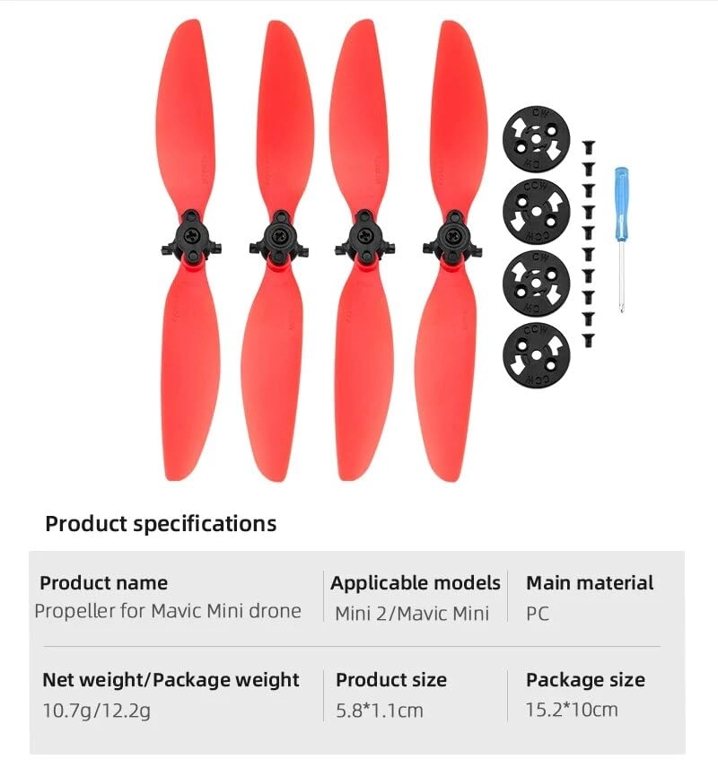 Propeller Replacement Blades - for Mavic Mini/Mini 2 Black