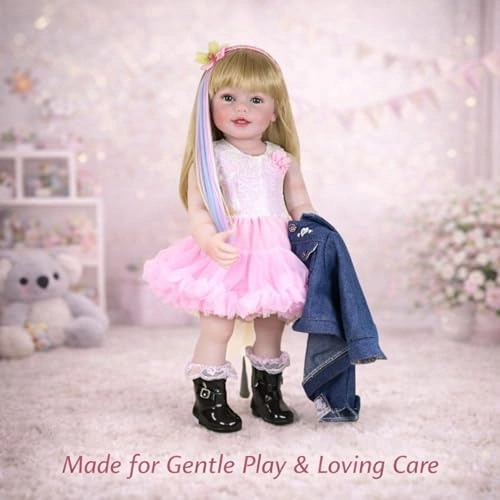 Rainbow Dreams Reborn Toddler Doll - 22-inch Full Vinyl Body Light Skin Tone Ages 3+