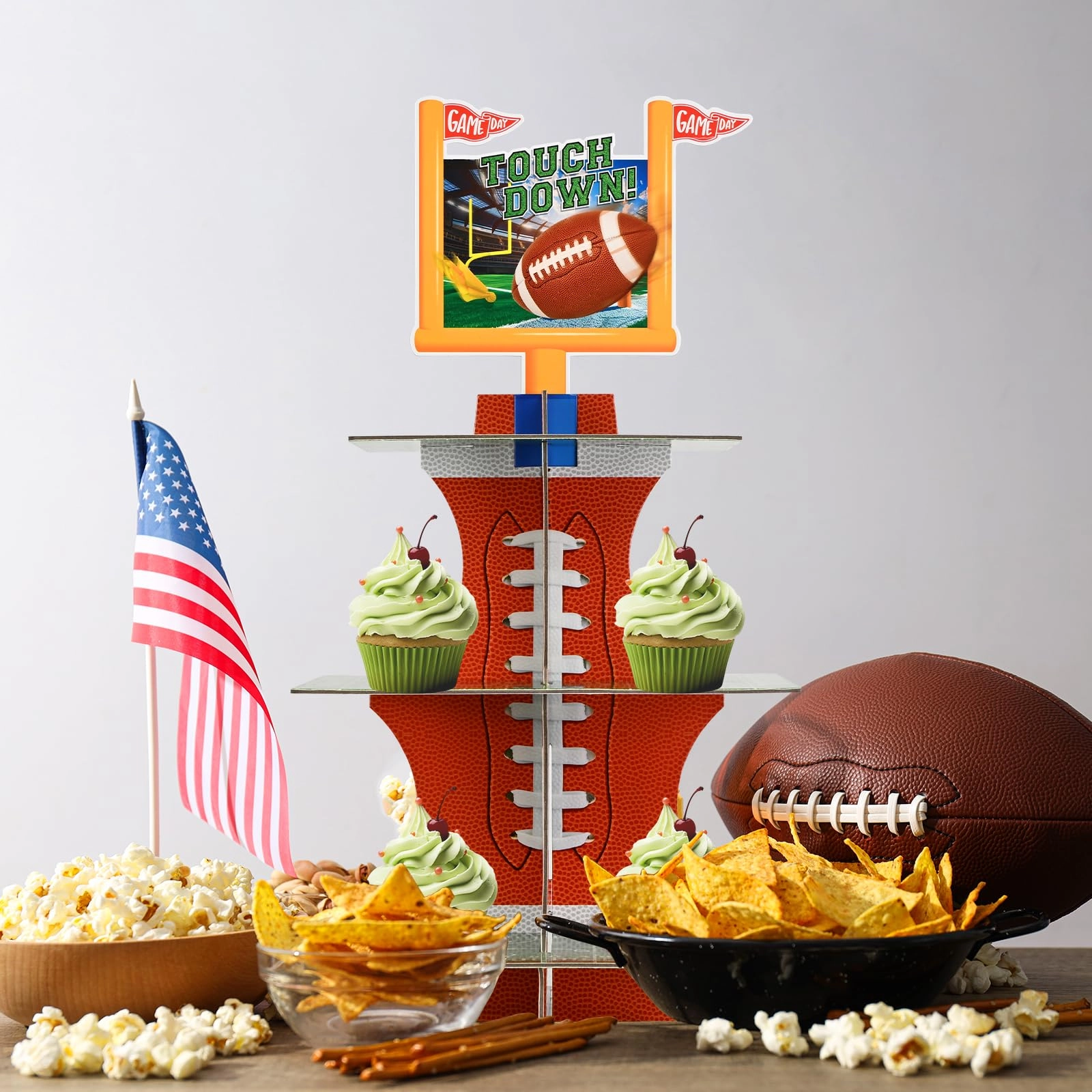 Touchdown Cupcake Stand - 1.0 Count Football Theme Birthday & Tailgate Party
