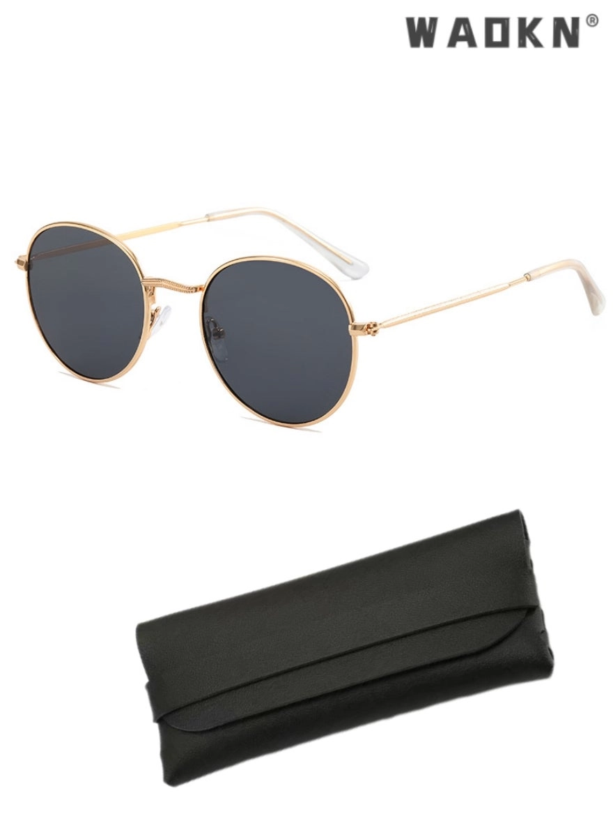 Round Polarized Sunglasses - 50 mm Grey