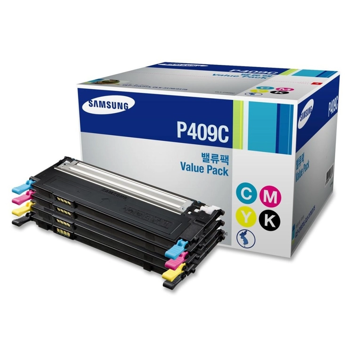 Samsung CLTP409C - Yields 1,500/Black, 1,000/each (Cyan, Magenta, Yellow) Black, Cyan, Magenta, Yellow