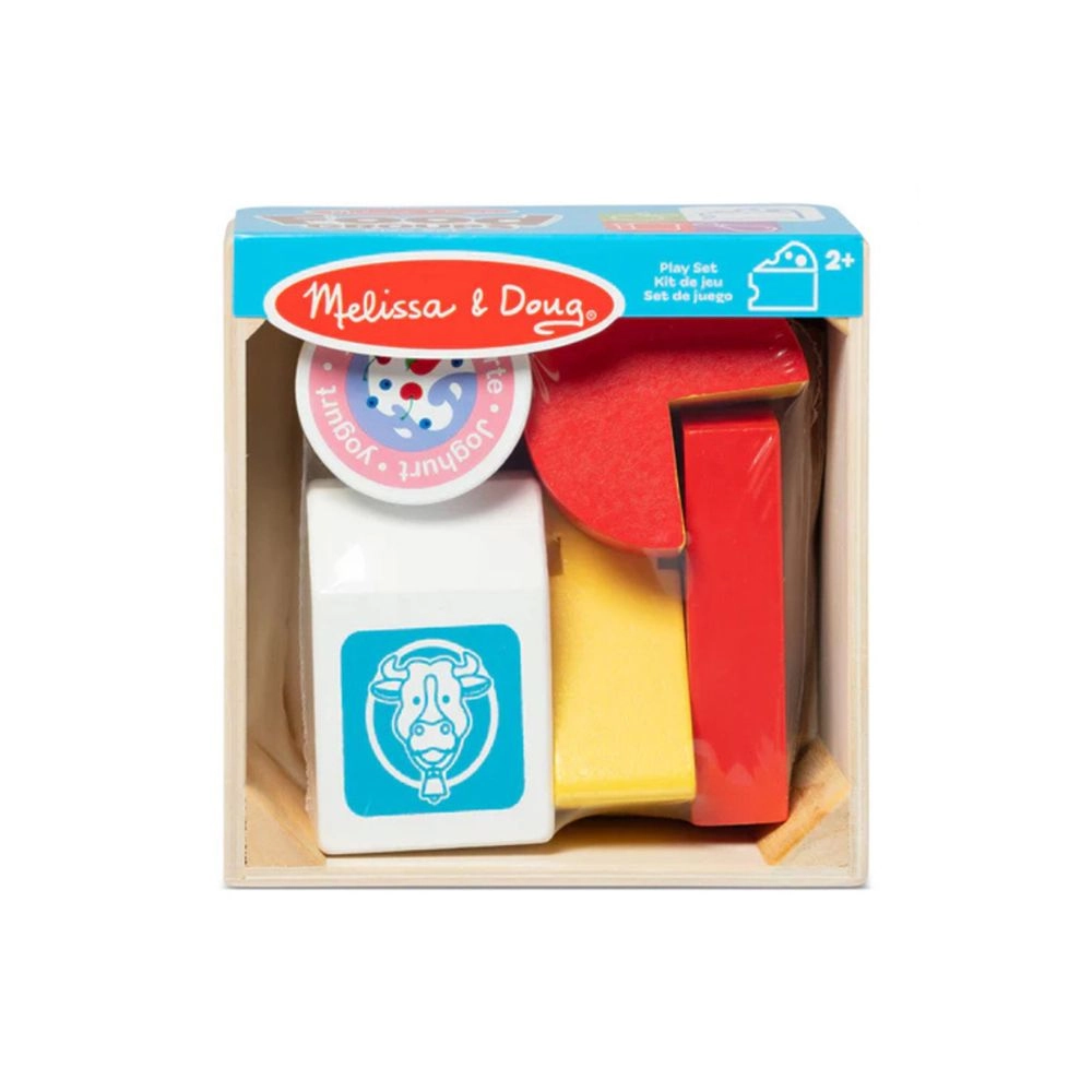 Melissa & Doug Wooden Food Pretend Playset - Dairy - 6 Pcs (622-MD95207)