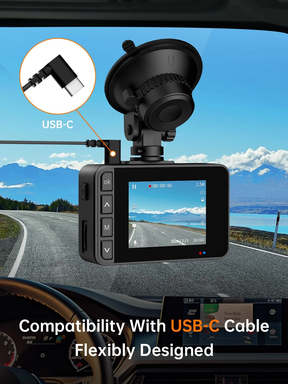 Dash Cam - 2.5K+1080P