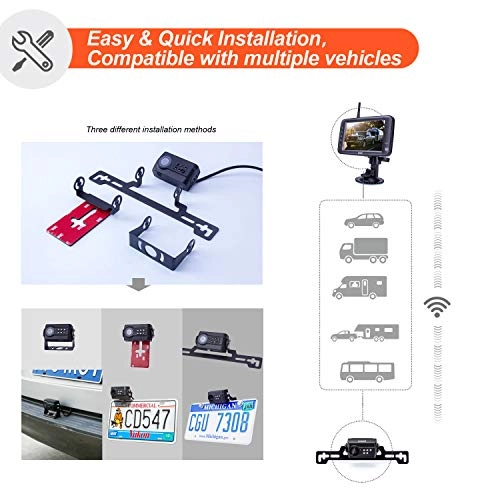 Digital Wireless Backup Camera System - Night vision Wireless