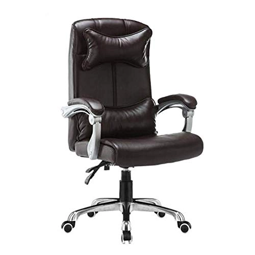 Desk Chair - PU Leather Brown High Back