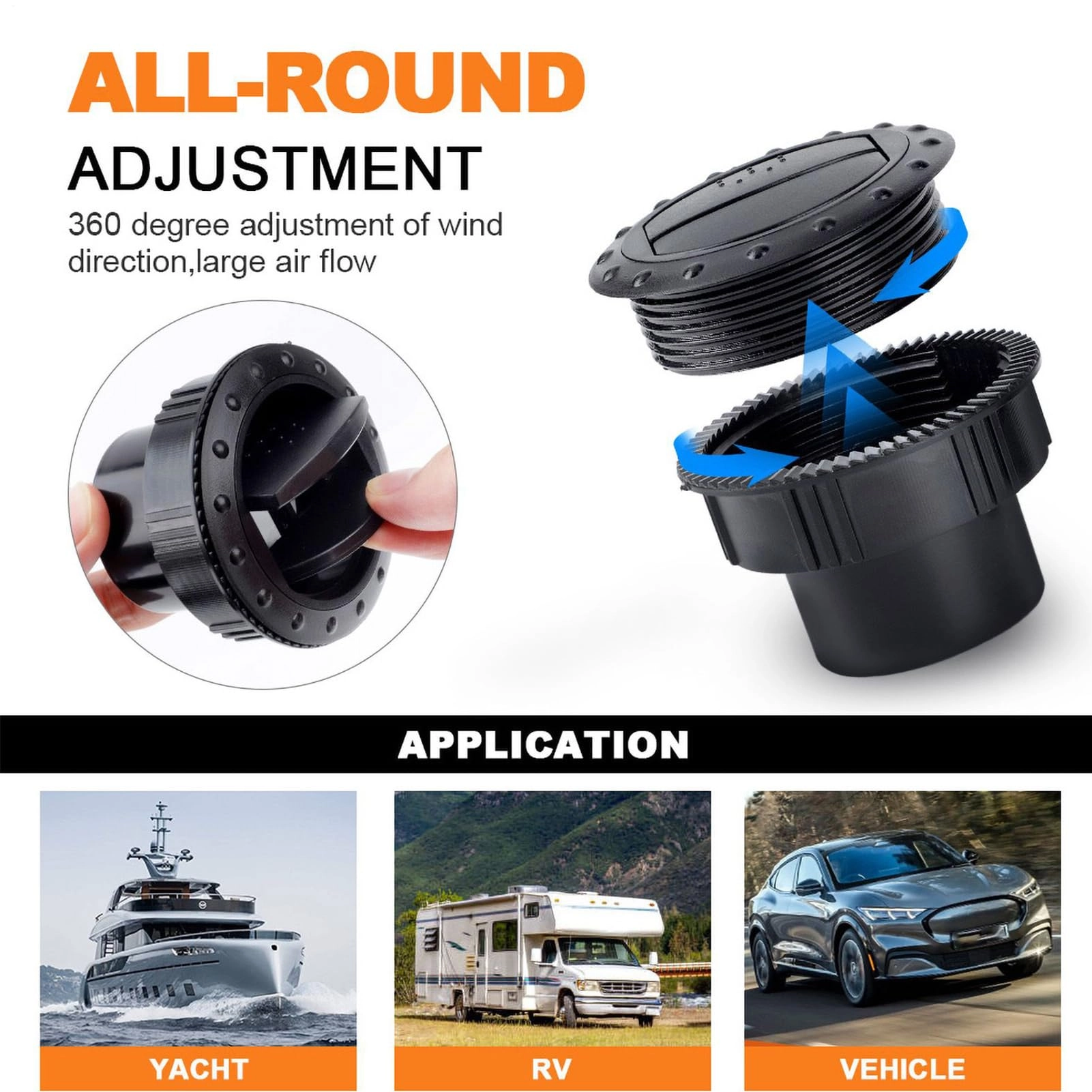 Air Conditioner Vent - Round Wind Deflector Flow Guide