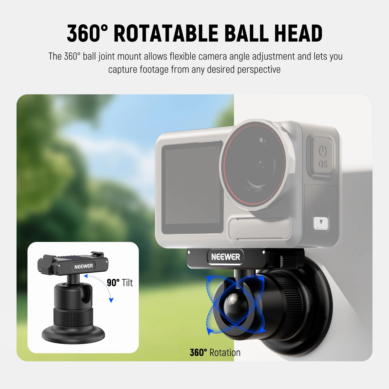 AC013 - 360° Quick Release Ball Head 1/4" Thread