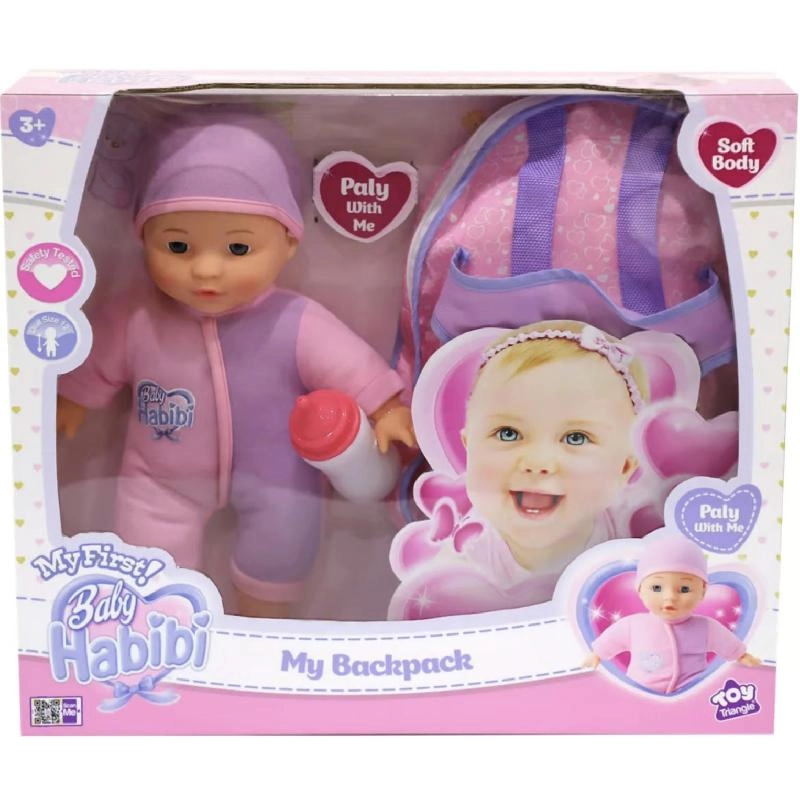Baby Habibi My Backpack Doll Playset - 12" (Height) Pink Ages 3+