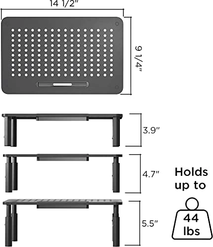 Back Saver Monitor Stand - 2 Pack Hexagonal Steel