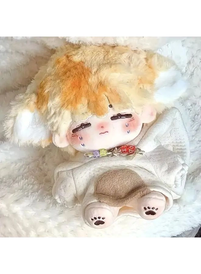 Generic Plush Doll - 20cm Orange and White Crying Expression Ages 0+